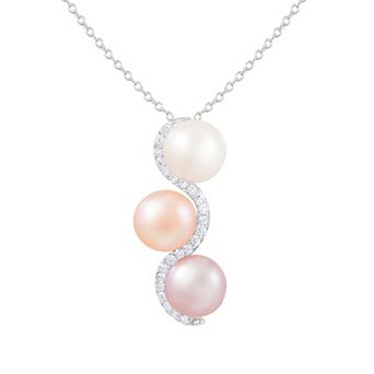 Splendid Pearls Sterling Silver Dyed Freshwater Cultured Pearl Pendant