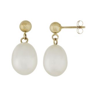 Splendid Pearls 14k Gold Freshwater Pearl Drop Earrings