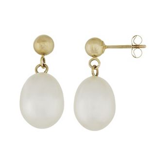 Splendid Pearls 14k Gold Freshwater Pearl Drop Earrings