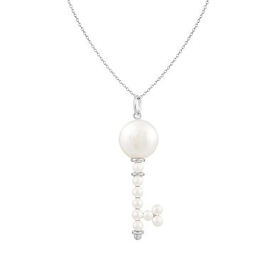 Splendid Pearls Freshwater Pearl Key-Shaped Pendant Necklace