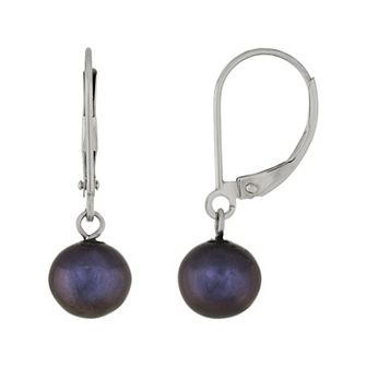 Splendid Pearls 14k White Gold Freshwater Pearl Leverback Earrings