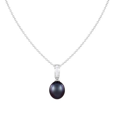 Dyed Black Freshwater Cultured Pearl Pendant Necklace