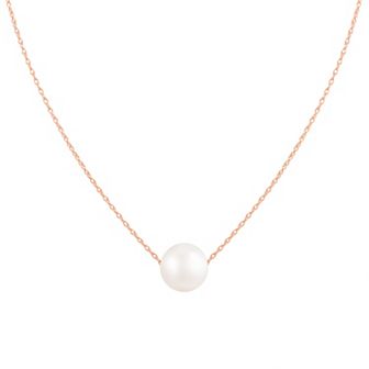 Splendid Pearls 14k Rose Gold Slider Freshwater Cultured Pearl Necklace