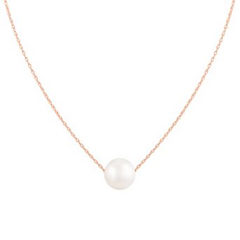 Splendid Pearls 14k Rose Gold Slider Freshwater Cultured Pearl Necklace