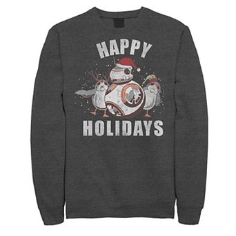 Juniors' Star Wars BB-8 and Porg "Happy Holidays" Fleece