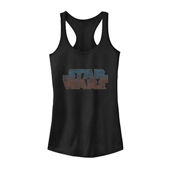 Juniors' Star Wars Distressed Gradient Logo Tank Top
