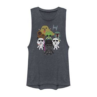 Juniors' Star Wars Kawaii Villains Muscle Tank Top