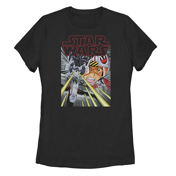 Juniors' Star Wars Anime Style Fight Scene Tee