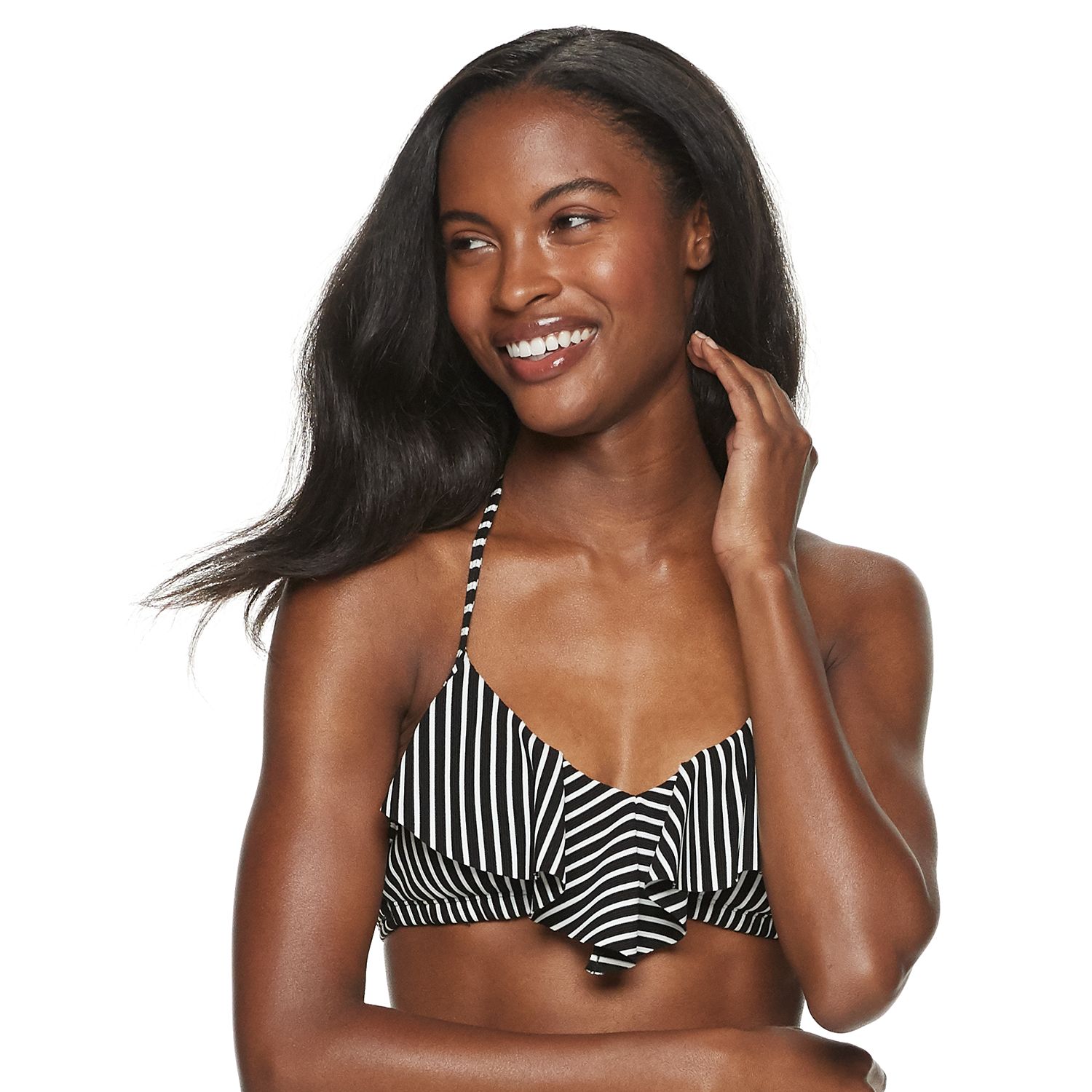 women's flounce bikini top