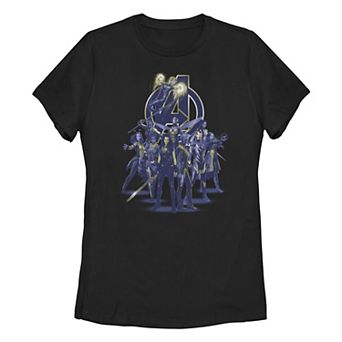Juniors' Marvel Blue Hue Women Avengers Logo Tee
