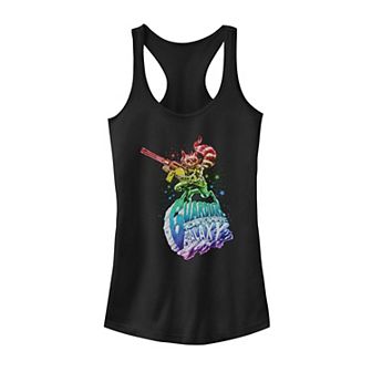 Juniors' Marvel Guardians Of The Galaxy Rocket Portrait Logo Tank Top