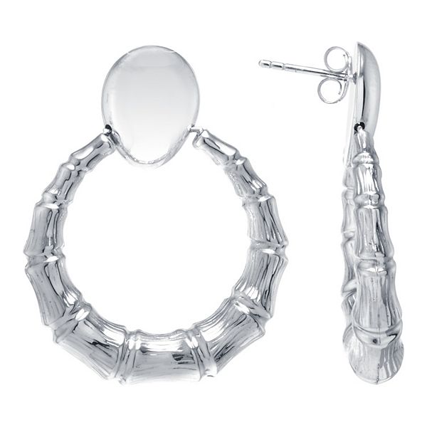 Sterling Silver Bamboo Door Knocker Earrings
