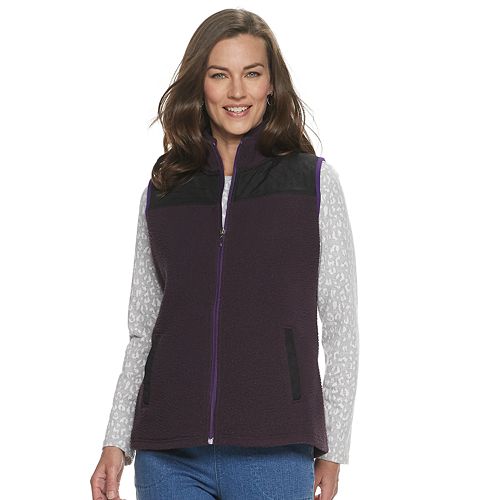Women's Croft & Barrow® Quilted Faux-Sherpa Vest