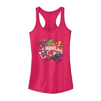 Juniors' Marvel Avengers Cartoon Action Collage Group Tank Top