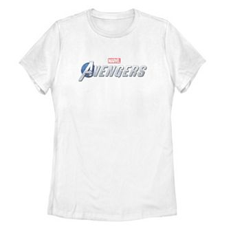 Juniors' Marvel's The Avengers Full Silver Logo Tee