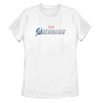 Juniors' Marvel's The Avengers Full Silver Logo Tee