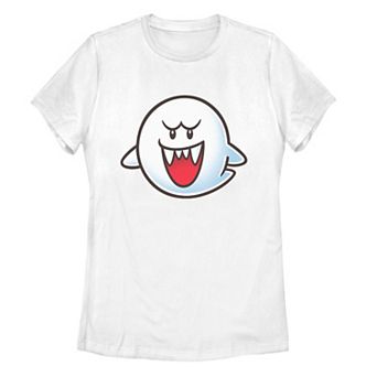 Juniors' Nintendo Super Mario Boo Face White Tee