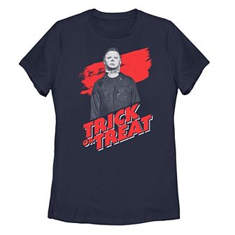 Juniors' Halloween 2 Michael Meyers "Trick Or Treat" Portrait Tee