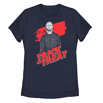 Juniors' Halloween 2 Michael Meyers "Trick Or Treat" Portrait Tee