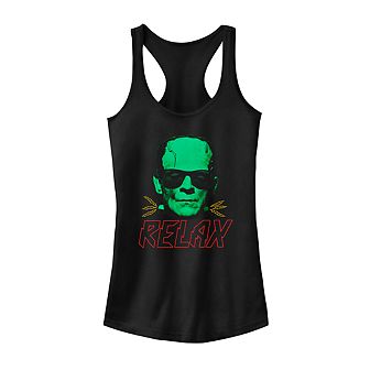 Juniors' Universal Monsters Frankenstein "Relax" Head Shot Tank Top