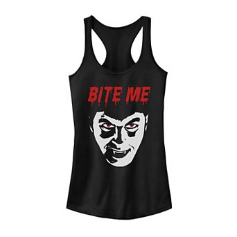 Juniors' Universal Monsters Dracula "Bite Me" Head Shot Tank Top