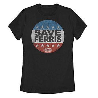 Juniors' Paramount "Save Ferris" American Flag Badge Tee