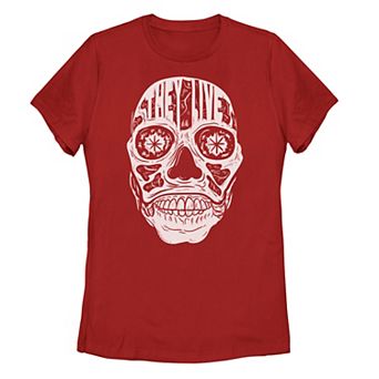 Juniors' "They Live" Head Shot Text Fill Tee