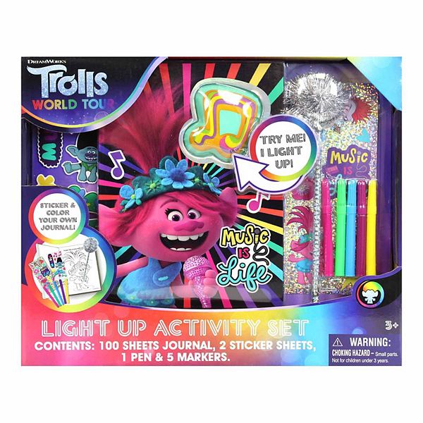 NEW OFFICIAL TROLLS WORLD TOUR MAKE YOUR OWN DIARY SET 