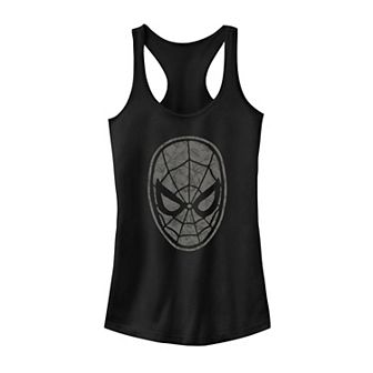 Juniors' Marvel Spider-Man Mask Floral Fill Tank Top