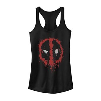 Juniors' Marvel Deadpool Splatter Icon Tank Top