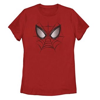 Juniors' Marvel Spider-Man Webbed Face Portrait Tee