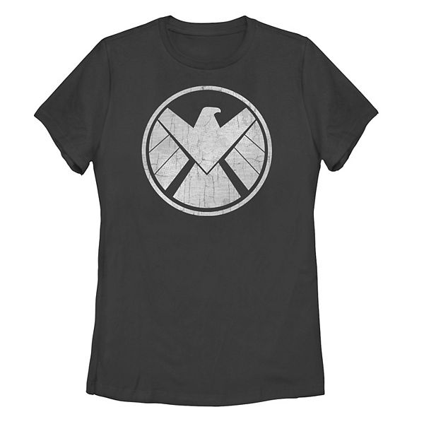 Juniors' Marvel Distressed SHIELD Logo Tee