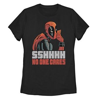 Juniors' Marvel Deadpool No One Cares Tee