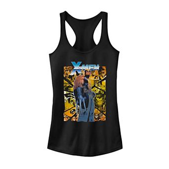 Juniors' Marvel X-Men Wolverine Shattered Portrait Logo Tank Top
