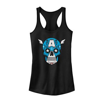 Juniors' Marvel Captain America Sugar Skull Tank Top