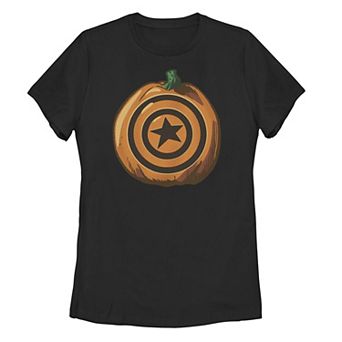 Juniors' Marvel Captain America Icon Pumpkin Carving Tee