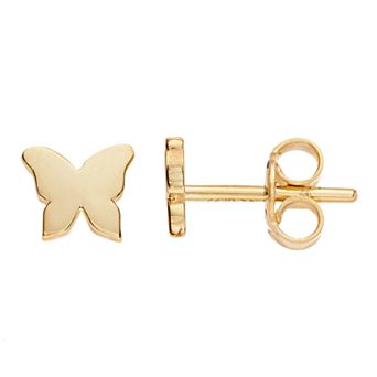 Womens Karat Rush 14KT YELLOW GOLD BUTTERFLY POST EARRINGS