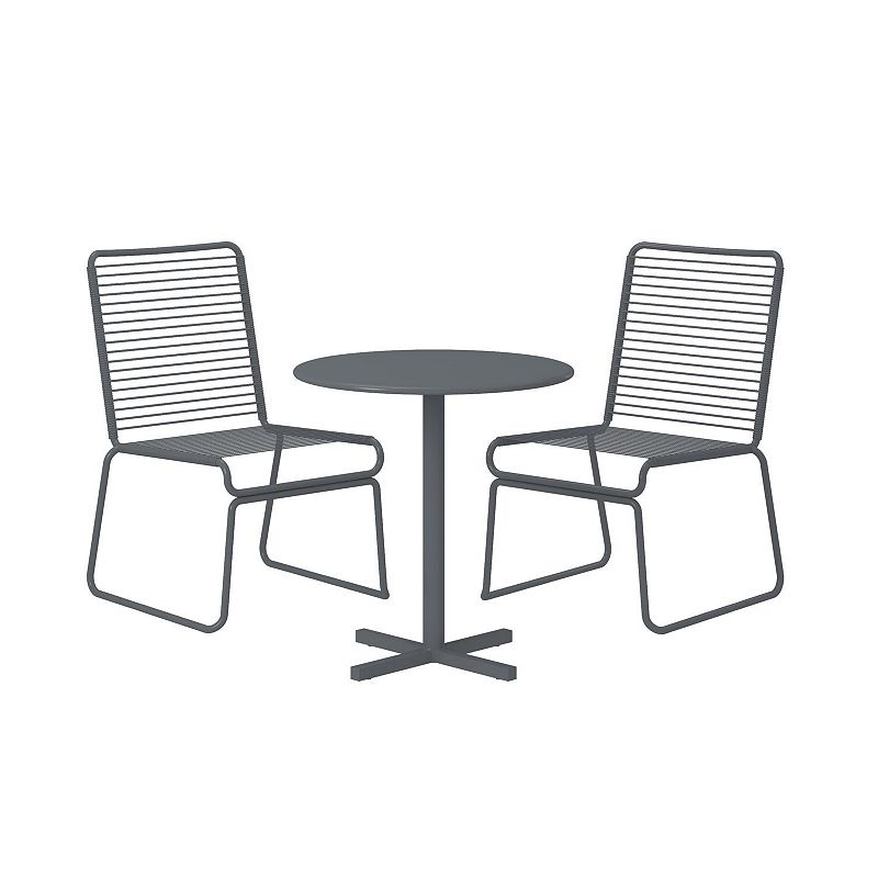 CosmoLiving Nyla Patio Chair & Table 3-piece Set, Grey