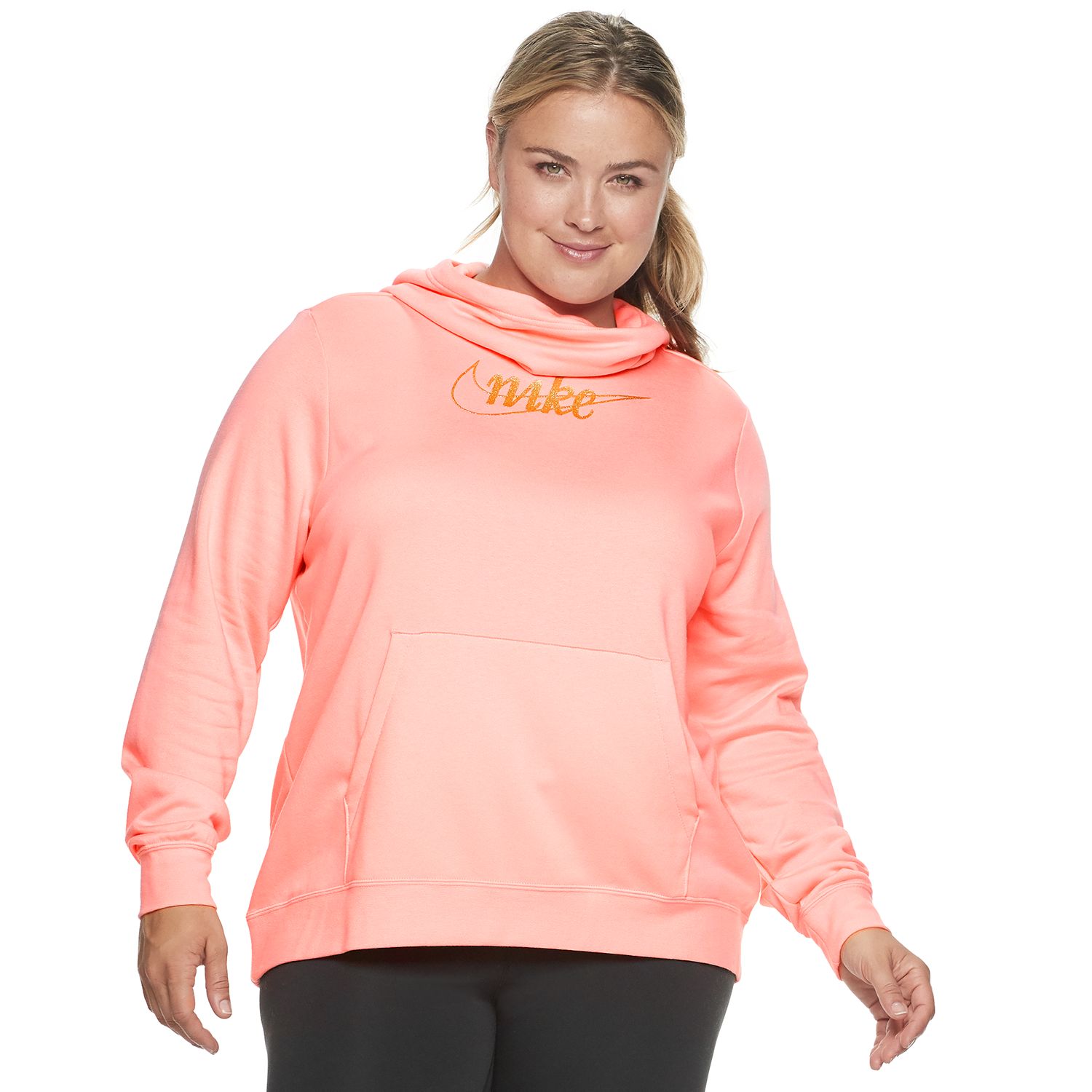 nike funnel neck hoodie plus size