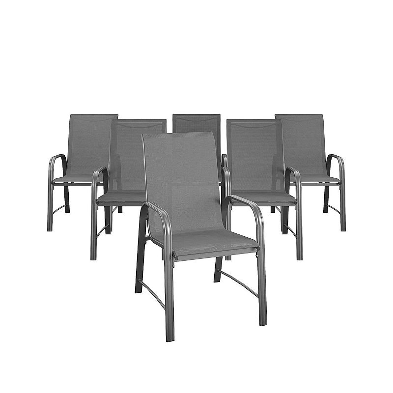 Cosco Outdoor Living Paloma Steel Patio Dining Chairs, Grey