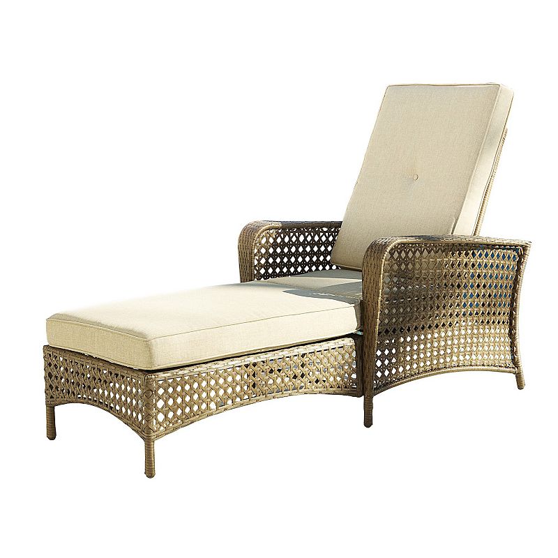 Cosco Lakewood Wicker Indoor / Outdoor Adjustable Chaise Lounge Chair, Brow
