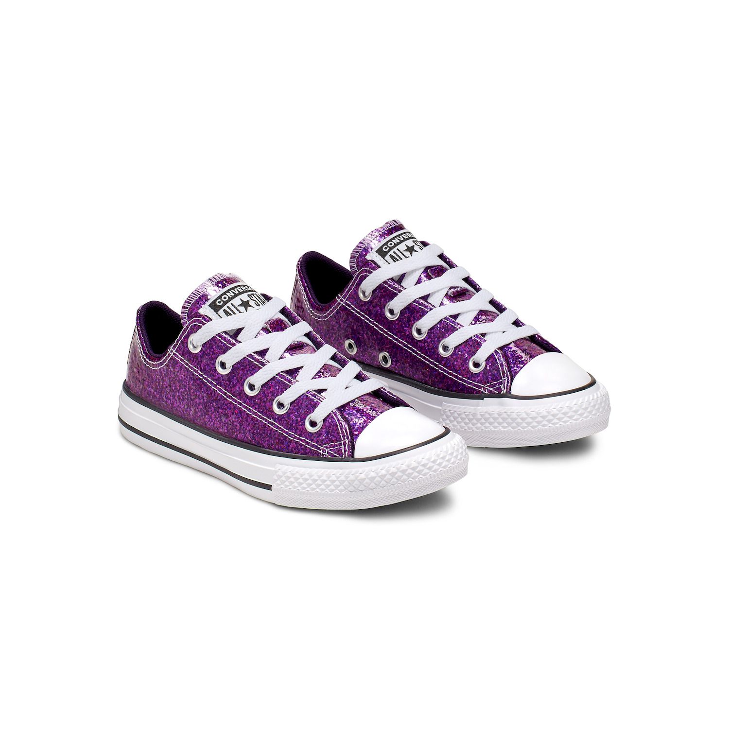 purple glitter converse