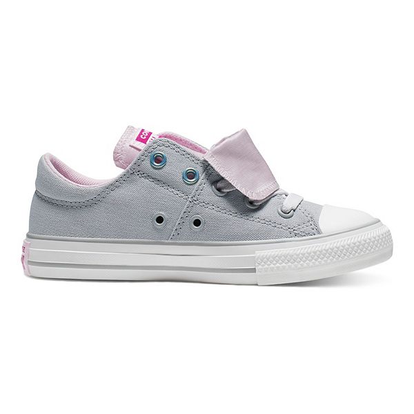 Converse white double outlet tongue iridescent trainers