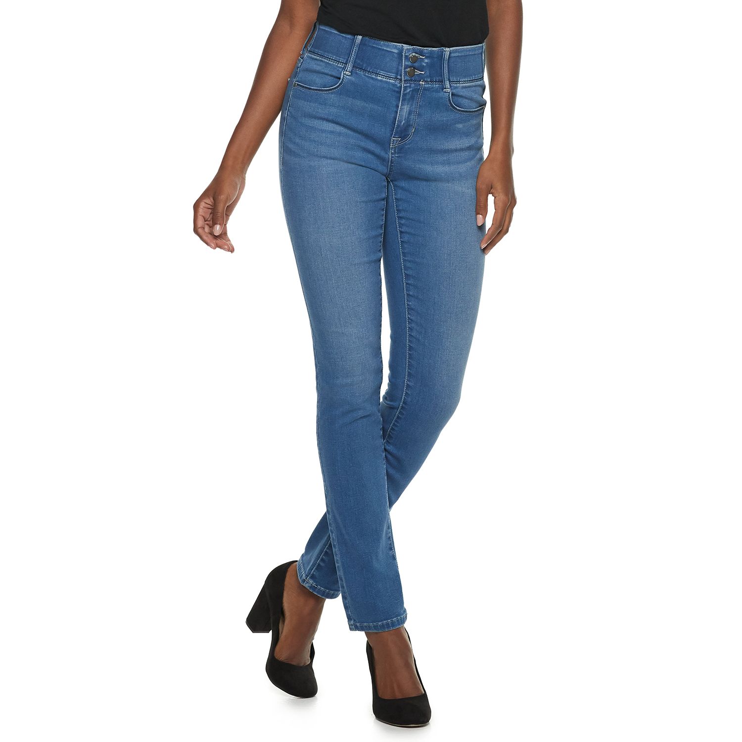 apt 9 tummy control straight leg jeans