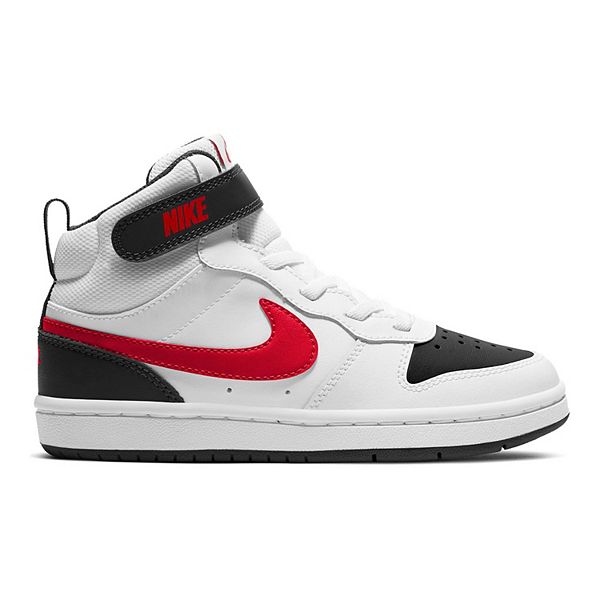 Kids Boys Youth Black & Red Nike Court Borough Low 2 Trainers