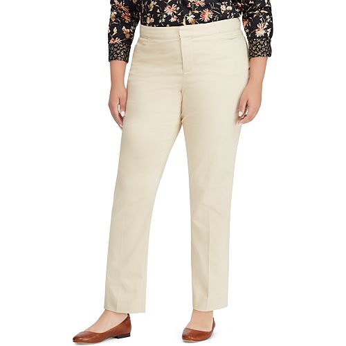 Plus Size Chaps Solid Slim Fit Pants