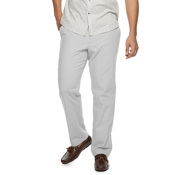 Men's Marc Anthony Elastic Back Linen Blend Pants