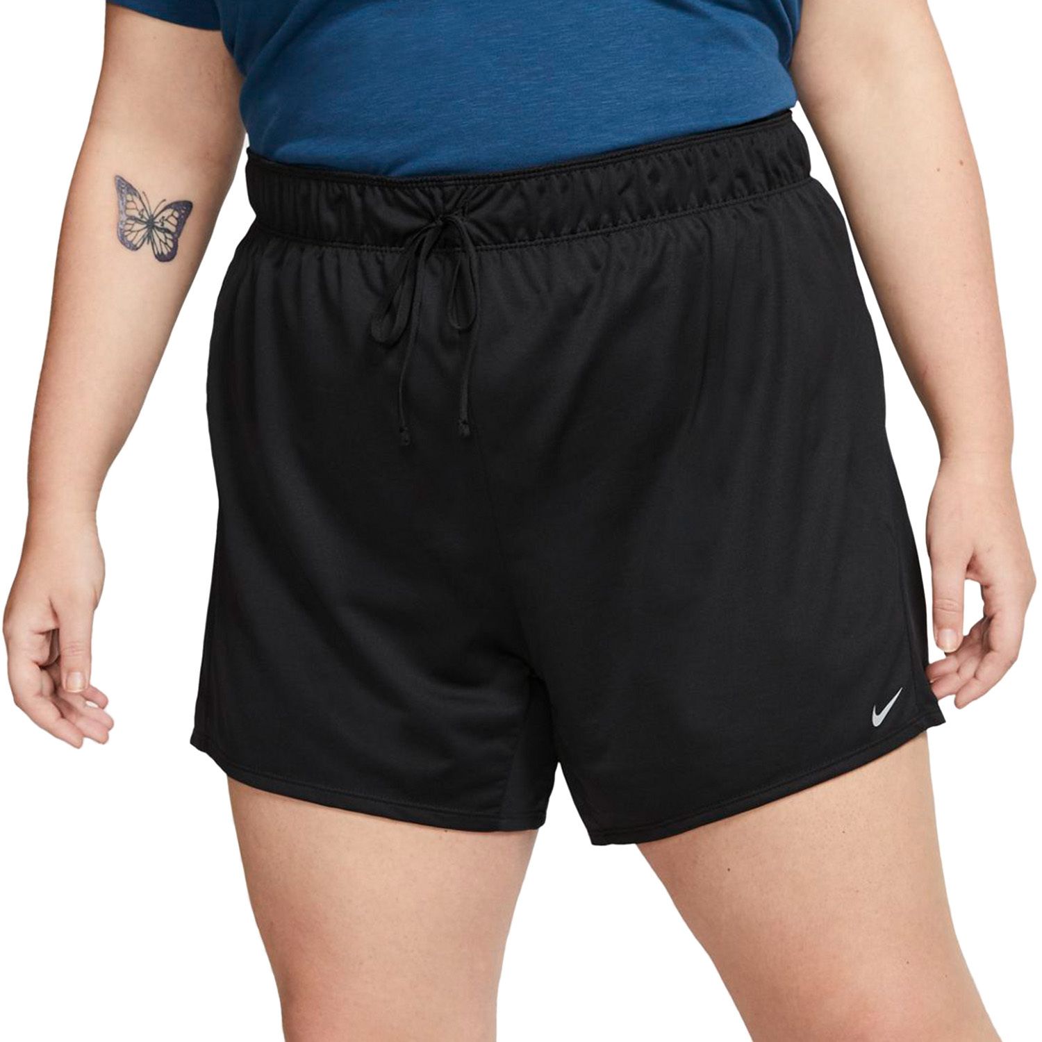 plus size black nike shorts