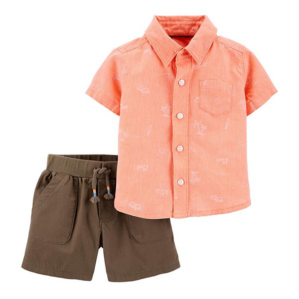 Marco Collection Short sleeve Jogger Set Terno with Pocket & Buttons for Baby  Boy and Kids.