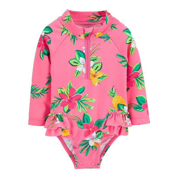 Baby Girl Carter's 1-Piece Floral Easy Snap Rash-Guard